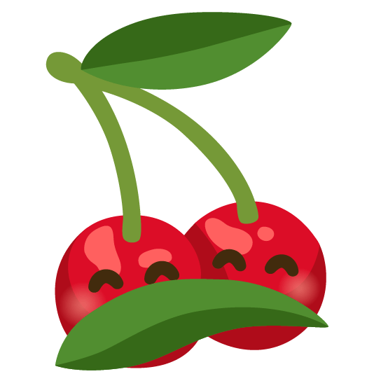 cherries face with hand over mouth