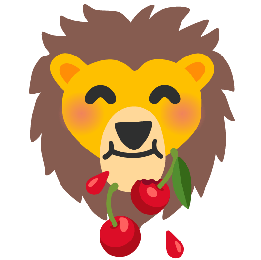 cherries lion face