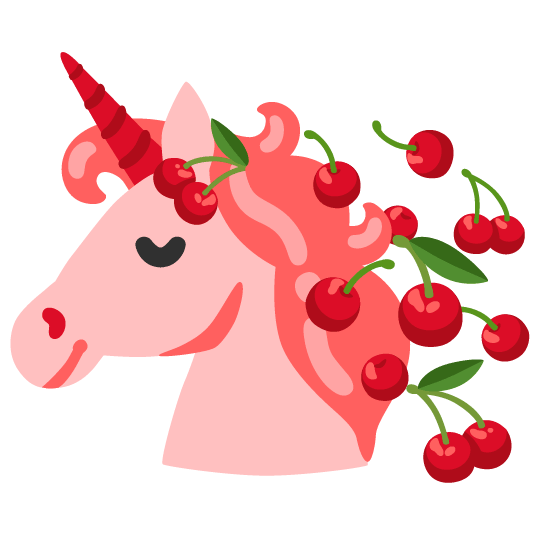 cherries unicorn face