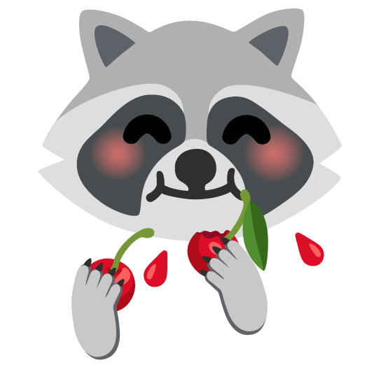 cherries raccoon