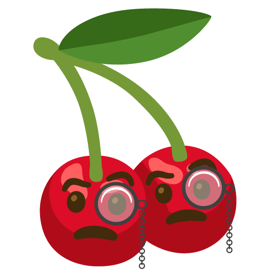 cherries face with monocle