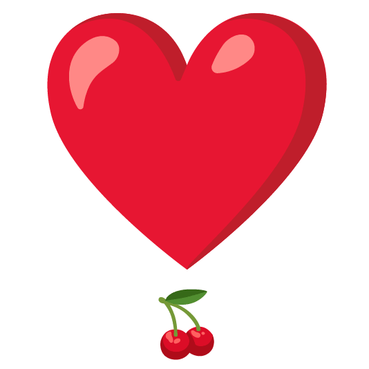 cherries heavy heart exclamation mark ornament