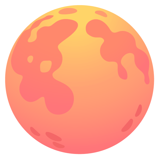 strawberry last quarter moon with face