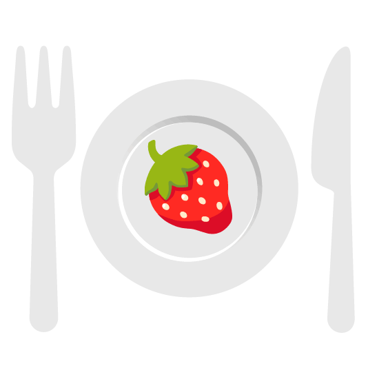 strawberry knife fork plate
