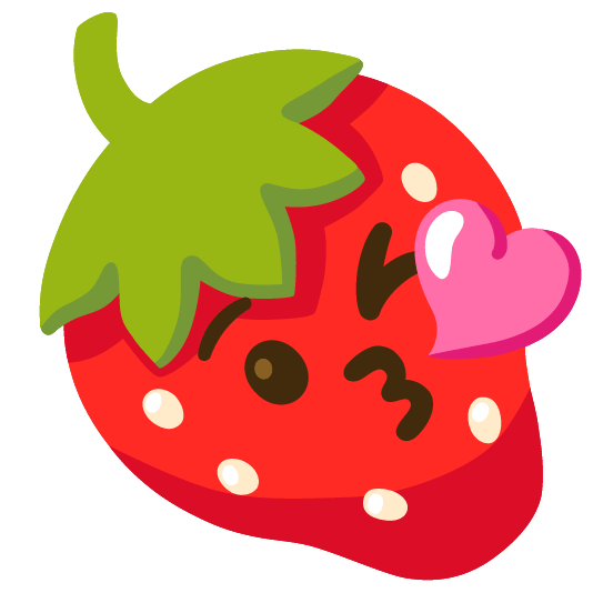 strawberry kissing heart