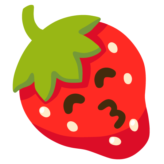 strawberry kissing smiling eyes