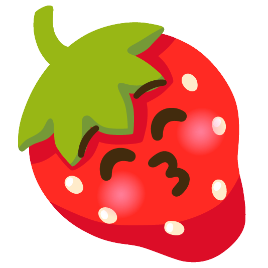 strawberry kissing closed eyes