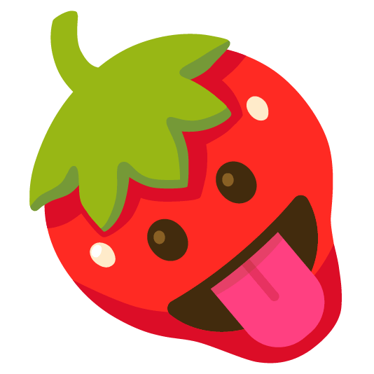 strawberry stuck out tongue