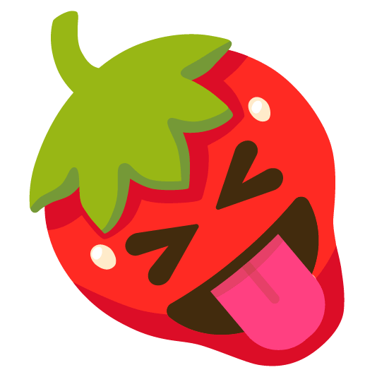 strawberry stuck out tongue closed eyes