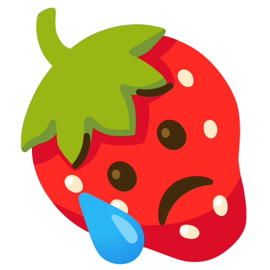 strawberry disappointed relieved