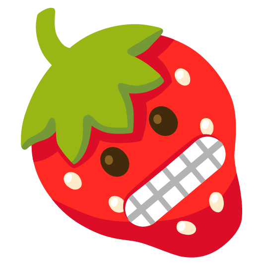 strawberry grimacing