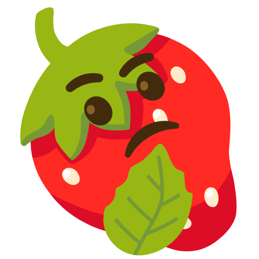 strawberry thinking face
