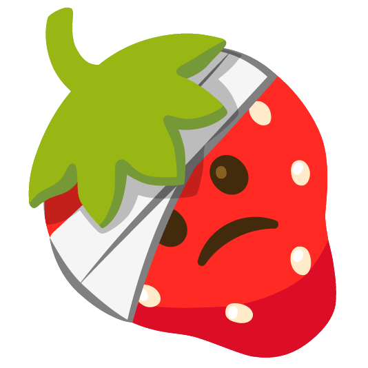 strawberry face with head bandage