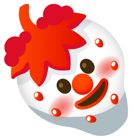 strawberry clown face