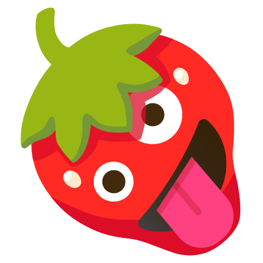 strawberry zany face