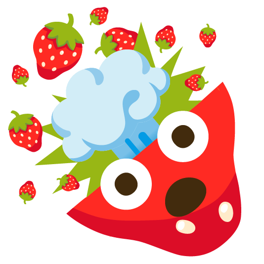 strawberry exploding head