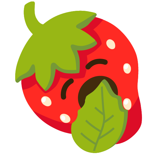 strawberry yawning face