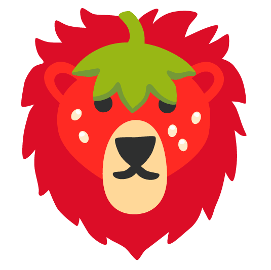 strawberry lion face