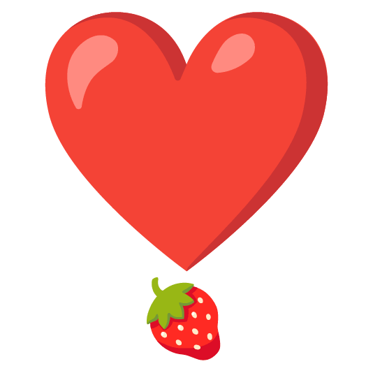 strawberry heavy heart exclamation mark ornament