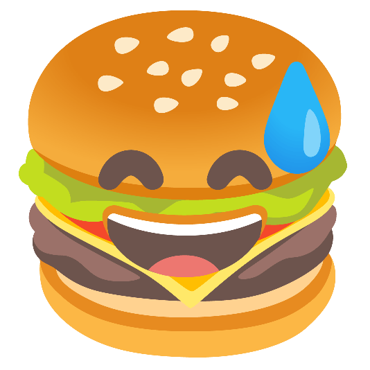 hamburger sweat smile