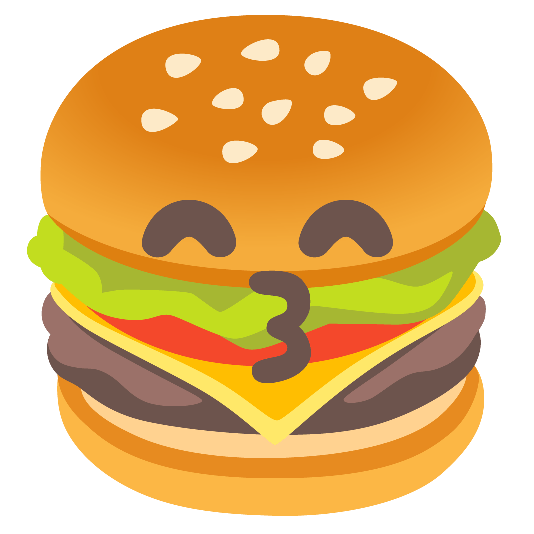 hamburger kissing smiling eyes