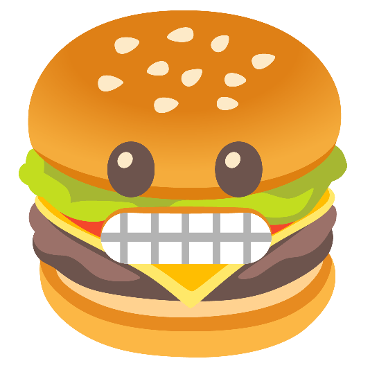 hamburger grimacing