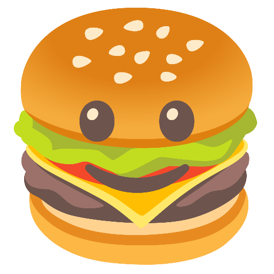 hamburger slightly smiling face