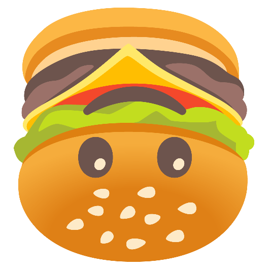 hamburger upside down face
