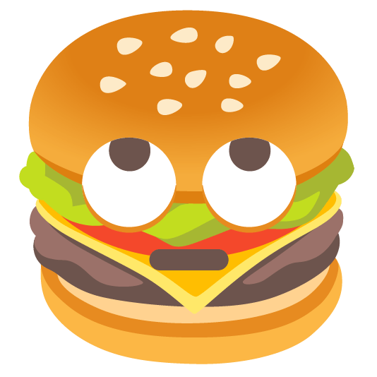 hamburger face with rolling eyes