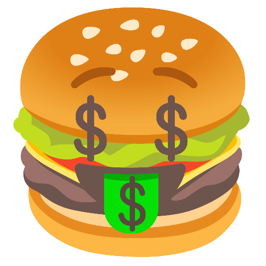 hamburger money mouth face