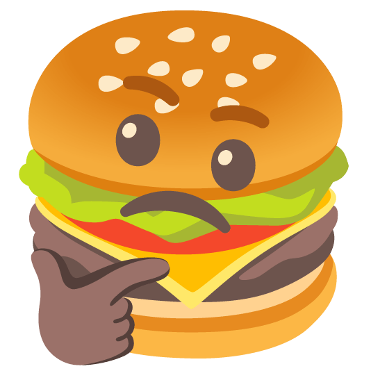 hamburger thinking face