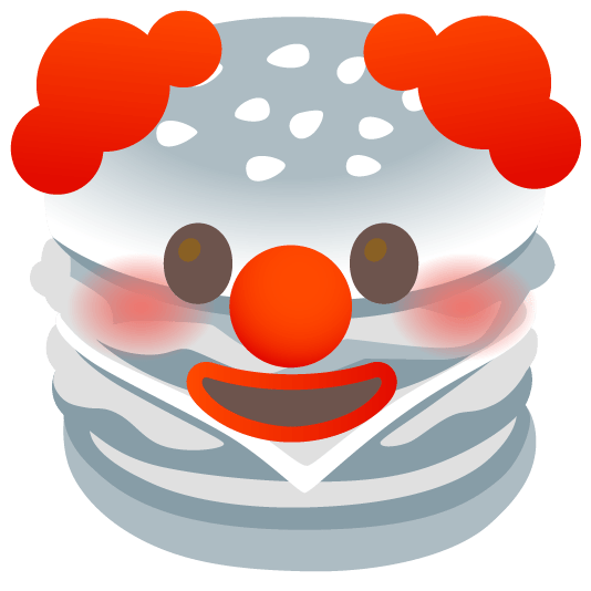 hamburger clown face
