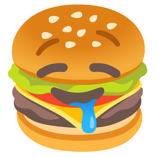 hamburger drooling face