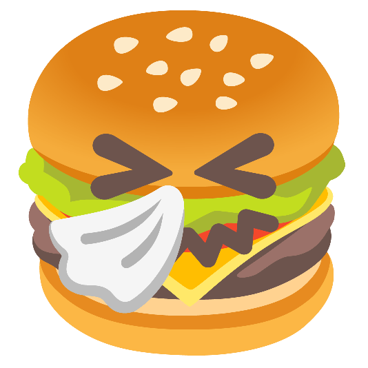 hamburger sneezing face