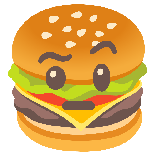 hamburger face with raised eyebrow