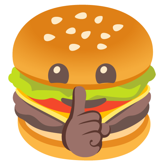 hamburger shushing face