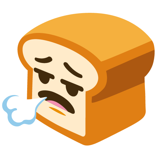 bread face exhaling