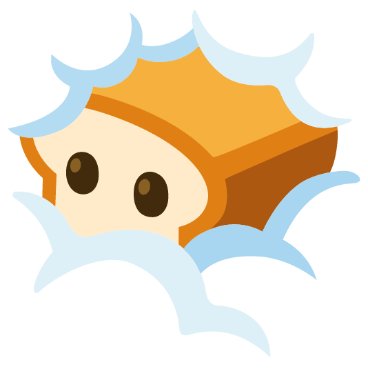 bread face in clouds