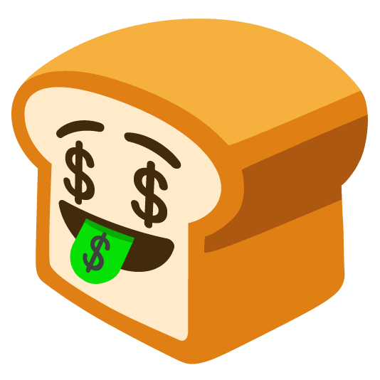 bread money mouth face