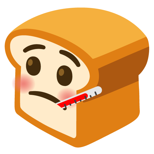 bread face with thermometer