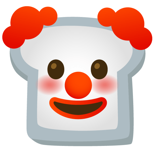 bread clown face