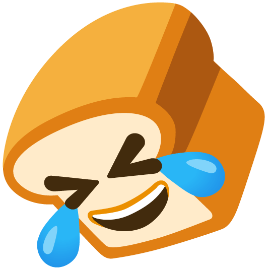 bread rolling on the floor laughing
