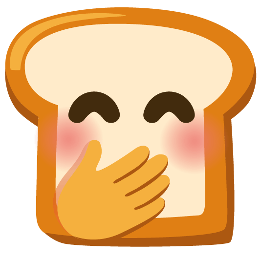 bread face with hand over mouth