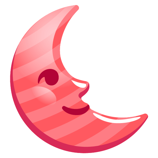 candy last quarter moon with face