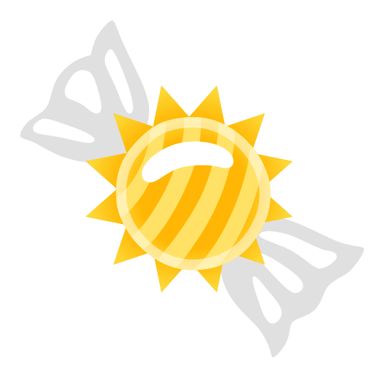 candy sun with face