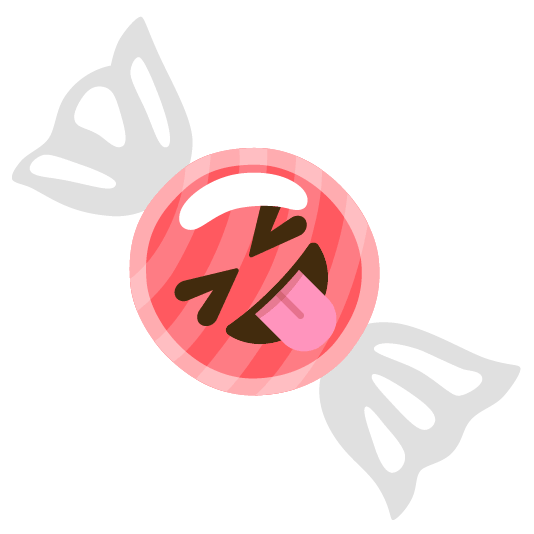 candy stuck out tongue closed eyes