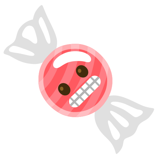 candy grimacing