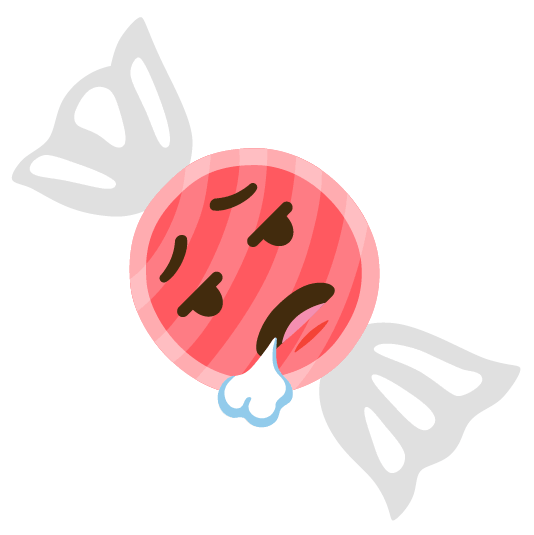 candy face exhaling
