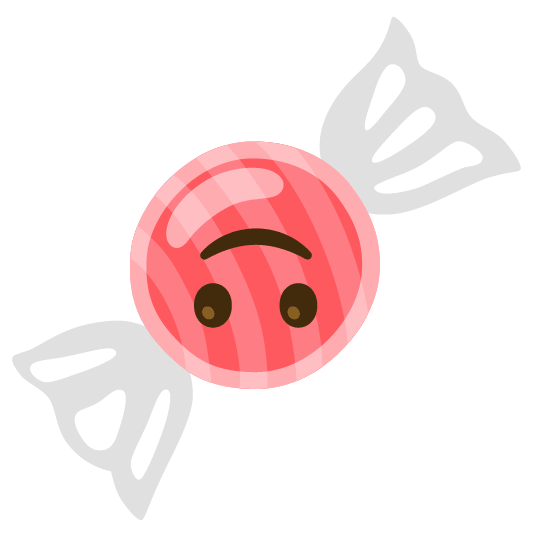 candy upside down face
