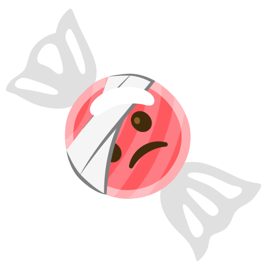 candy face with head bandage